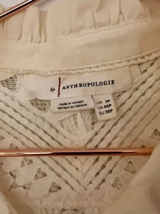 Anthropologie Lace Button Down Blouse - Picture 9 of 11